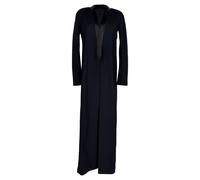 Galvan Women's Preloved Open Long Coat in Navy Blue Wool | Size: 4