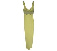 Galvan Women's Preloved Uma Sheer Pencil Dress in Pastel Yellow Viscose | Size: XS