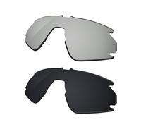 Galvanic Replacement Lenses for Oakley BXTR OO9280 | BXTR Metal OO9237 Sunglasses- Chrome + Black Polarized - Combo Pack