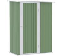 Galvanised 5 x 3' Single Door Pent Garden Store Lockable Steel Light Green by Steadfast