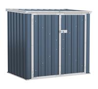 Galvanised 5 x 3' Single Door Pent Garden Store Lockable With Opening Lid Steel Grey by Steadfast