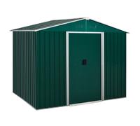 Galvanised 8 x 6' Sliding Double Door Apex Garden Shed With Ventilation Steel Green by Steadfast