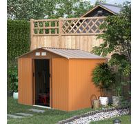 Galvanised 9 x 6' Sliding Double Door Apex Garden Shed With Ventilation Steel Light Brown by Steadfast