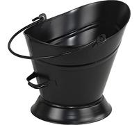 Galvanised Black Metal Fireplace Round Coal Scuttle Bucket Hod 31cm