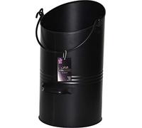 Galvanised Black Metal Fireplace Round Coal Scuttle Bucket Hod Eclipse