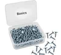 Galvanised Clout Nails 13mm (Approx. 278pcs, 300g Pack) - Heavy Duty Roofing Felt Tacks for Shed Roof, Fence Nails & DIY - Rust Resistant Wide Head Nails with Handy Plastic Storage Case - Basics