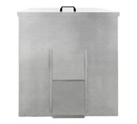 Monster Shop Coal Storage Bunker 250kg 390L Galvanised Steel Raised Metal Base Strengthening Bar Baffle Plate Waterproof Rust & Rodent Proof Wood Fire Sliding Door Hinged Lid Handle FREE Coal Shovel