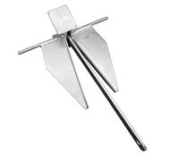Galvanised Cruising Crown Stock Anchor 1.5KG (Danforth Style Spade Marine Fishing Boat)