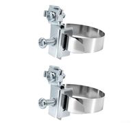 Galvanised Earth Clamp, 8-52 mm, Potential Equalization Rail, Lightning Protection Clamps for Solar Panel Fixings, Round Conductor, Flat Band, Industrial (Pack of 2)