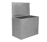 MonsterShop Large Storage Feed Bins 64L Galvanised Metal Waterproof Rodent Proof Outdoor Farm Garden Animal Silver One Size