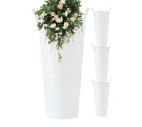 Galvanised Flower Vase - Metal Flower Container, Vintage Table Piece | 38 cm High Handle Vase for Wedding Centrepieces, Home Decor, Party Display, Event Tables, Flower Shops, Rustic Styling