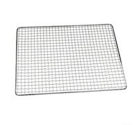 Galvanised Iron BBQ Grid, Square Grill Net for Charcoal, Heavy Duty Grilling Tray Insert for Fish Meat Vegetable Roasting, Outdoor Camping Barbecue Mesh for Garden Party Cooking(40 * 25cm)