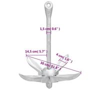 Galvanised Iron Grapnel Four Prong Boat Folding Anchor with Rope