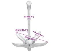 Galvanised Iron Grapnel Four Prong Boat Folding Anchor with Rope