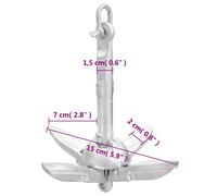 (without rope, 0.7 kg) vidaXL Folding Anchor Grappling Portable Grapnel Marine Boat Anchor Silver Iron