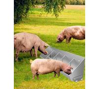 Galvanised Livestock Feed Trough, Outdoor Pig Feeder and Waterer Bottle, Full Grown Farm Feeders for Sheep, Horses, Alpacas, 5-10 Pigs