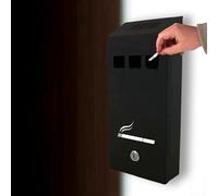 Galvanised Metal Ashtray Wall Mounted Lockable Cigarette Ash Bin 2 Keys Garden Smoking Office Home Outside Pub Club Restaurant (Ashtray 66130)