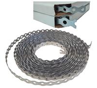 Galvanised Metal Band Steel Fixing Strap Builders 10 Meters / 33ft (12mm) Roll Strip Fence Brackets Fixing Banding Ties with Small Holes (17mm x 10m)