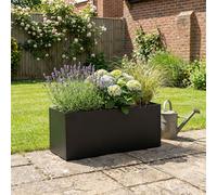 Nicoman 80Cm Galvanised Matte Black Trough Planter