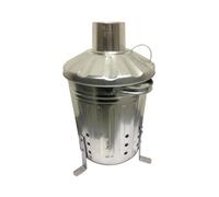Galvanised Mini Garden Incinerator And Lid Fire Bin 13 Litre