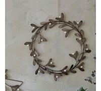 Galvanised Mistletoe Wreath D32cm Ivyline Silver One Size