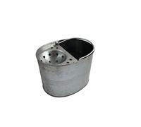 The Dustpan & Brush Store 12L Galvanised Metal Mop Bucket With Wringer Heavy Duty Vintage Steel Bucket