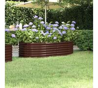Galvanised Raised Garden Bed Planter Box with Safety Edging Flower Box Steel