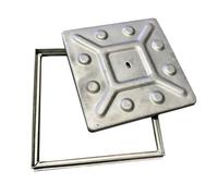 Galvanised Solid Top Manhole Cover & Frame 340×340×25mm 2.5 Tonne Load | Solid top galvanised steel cover rated to 2.5 tonnes - pedestrian-only use