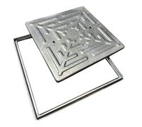 Galvanised Solid Top Manhole Cover & Frame 495×495×25mm 2.5 Tonne Load | Solid top galvanised steel cover rated to 2.5 tonnes for light-duty areas