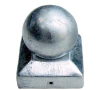 GALVANISED SQUARE Metal Fence Gate Post Cap Caps Flange Size 51x51mm (2x2") BALL TOP