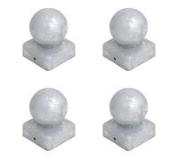 Galvanised Square Metal Fence Gate Post Cap With Ball Flange 50mm x 50mm 2"