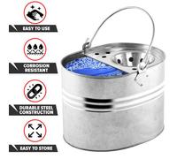 Galvanised Stainless Steel Mop Bucket by Fixtures 2 Gallon Durable Re-Usable
