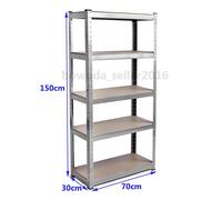 (Galvanised, Standard 70*30*150CM) Heavy Duty Garage Shed 5 Tier Racking Storage Shelving Units Boltless Shelves