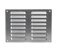 Galvanised Steel Air Vent Grille - 260mm x 190mm - Fly Screen, Flat Louvre - Duct Cover.