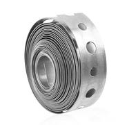 Galvanised Steel Band Metal Fixing Strap with Perforated Holes, 3/4 Inch*10FT, Builders Fence Brackets Fixing Banding Ties, Pipe Support Hanging for Plumbing, Fuel Line, Intercooler Tube