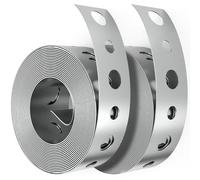 Galvanised Steel Band Metal Fixing Strap with Perforated Holes, 3/4 Inch*10FT, Builders Fence Brackets Fixing Banding Ties, Pipe Support Hanging for Plumbing, Fuel Line, Intercooler Tube (2)