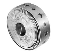 Galvanised Steel Band with Perforated Holes, 3/4 Inch × 10FT Silver Metal Fixing Strap, for Fence Brackets Pipe Support and Hanging Applications DIY and Professional Use in Construction Gardening