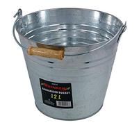 GALVANISED Steel Bucket 12 LTR Heavy Duty Garden Water Coal Carry Handle CA21