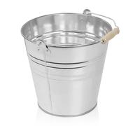 Galvanised Steel Bucket with Handle - Perfect Drinks Cooler for Parties, Cleaning, Garden Storage, Ash and Coal (1, 10 Litre)