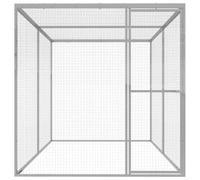 Galvanised Steel Cat Cage 3x1.5x1.5m Silver Outdoor Enclosure | Lockable bolt door, ventilated wire mesh, sturdy metal frame, spacious run, weather- build