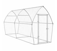 Galvanised Steel Chicken Cage 400x105x182 cm Silver Outdoor Enclosure | Corrosion- galvanised frame, lockable door, ample space for poultry and small animals, sturdy outdoor housing