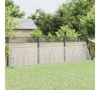 Galvanised Steel Chicken Cage, 600x105x120 cm Outdoor Walk-In Enclosure for Hens, Ducks, Small Animals, Silver Metal Pet Rat Cage