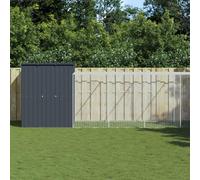 Galvanised Steel Chicken Cage with Extended Run, Anthracite, 165x1067x181 cm Outdoor Poultry Enclosure for Hens, Ferrets, and Small Animals