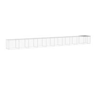 Galvanised Steel Chicken Coop with Roof 1003x98x90 cm, Light Grey Mesh Chicken Shed with Lockable Door for Hens, Run with Roof for Small Animals