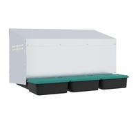 Galvanised Steel Chicken Nesting Box 3 Compartments Wall-Mounted for Hens, Roll Out Egg Collection Coop Accessory