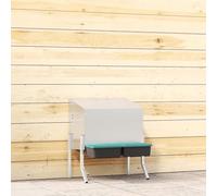 Galvanised Steel Chicken Nesting Box with 2 Roll-Out Compartments, Elevated Legs, and Vents for Easy Egg Collection, 57x50x68cm, Indoor Outdoor Poultry