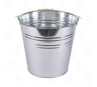 Galvanised Steel Coal & Ash Bucket - Heavy Duty Firewood & Kindling Storage Bin with Carry Handle Fireplace, Stove, Fire Pit & Wood Burner - Indoor/Outdoor Fireside Accessory (32 x 25 x 35cm) 15L