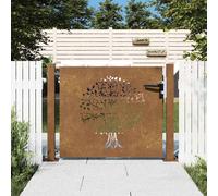 (105 x 80 cm) vidaXL Garden Gate Fence Gate Fence Panel 105x80 cm Corten Steel Tree Design