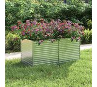 Galvanised Steel Garden Raised Bed 160x80x77 cm Silver Large Planter Robust Weather-Resistant Outdoor Box for Balcony Patio Yard