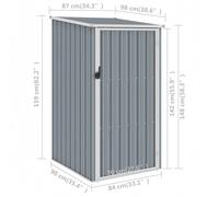 vidaXL Garden Shed Brown Galvanised Steel Outdoor Tool Equipment Storage House